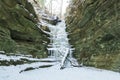 Frozen Ice Waterfall, Starved Rock State Park Royalty Free Stock Photo