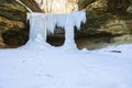 Frozen Ice Waterfall, Starved Rock State Park Royalty Free Stock Photo