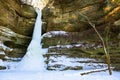 Frozen Ice Waterfall, Starved Rock State Park Royalty Free Stock Photo