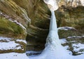 Frozen Ice Waterfall, Starved Rock State Park Royalty Free Stock Photo