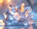 Frozen Iceberg Fragment with Reflected Light Royalty Free Stock Photo