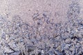 Frozen iced background. Ice pattern on the glass. Macro frost