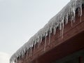 Icicles on the roof of the cottage