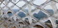 The frozen icicles of sea water. Icy handrails of the embankment in Odessa, Ukraine. cold icicle of winter sea Royalty Free Stock Photo