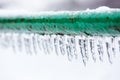 Frozen icy down pipe Royalty Free Stock Photo