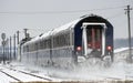 Frozen interregional train Royalty Free Stock Photo