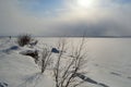 Frozen of Kandalaksha Bay in April Royalty Free Stock Photo