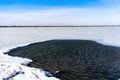 Frozen lagoon in northern Greece Royalty Free Stock Photo