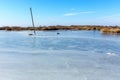 Frozen lagoon in northern Greece Royalty Free Stock Photo