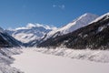 Frozen lake in the Alps