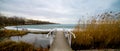 Frozen lake Balaton, winter, Hungary