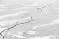 Frozen Lake. Beautiful stratus clouds over the ice surface on a frosty day. Natural background Royalty Free Stock Photo