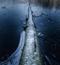 The frozen lake beneath the castle Trakoscan