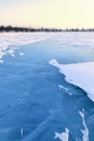 Frozen lake with boreal forest Royalty Free Stock Photo