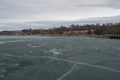 Frozen Lake Champlain in Burlington, Vermont, USA Royalty Free Stock Photo