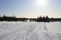 Frozen Lake covered in snow