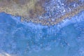 Frozen lake edge viewed from above Royalty Free Stock Photo