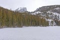 Frozen Lake High in the Mountains Royalty Free Stock Photo