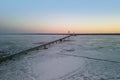 Mackinac bridge crossing in Michigan through lake Huron. Royalty Free Stock Photo