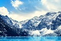 Frozen lake Morskie oko with mountain landscape Royalty Free Stock Photo