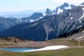 Frozen Lake, Mount Rainier Royalty Free Stock Photo