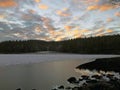 A frozen lake in Nordmarka Royalty Free Stock Photo
