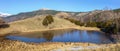 Frozen lake in Pardines, catalan Pyrenees Royalty Free Stock Photo