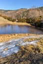 Frozen lake in Pardines, Pyrenees Royalty Free Stock Photo