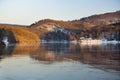 Frozen Lake Rursee Reflections, Germany