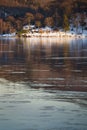 Frozen Lake Rursee At Rurberg, Germany