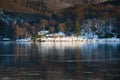 Frozen Lake Rursee At Rurberg, Germany