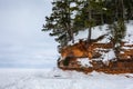 Frozen Lake Superior Shore with Copy Space Royalty Free Stock Photo