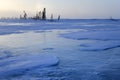 Frozen lake on Tundra Royalty Free Stock Photo