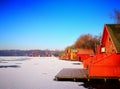 frozen lake Royalty Free Stock Photo