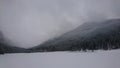 Frozen lake, winter dark mood Royalty Free Stock Photo