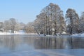 A Frozen Lake in a Winter Landscape Royalty Free Stock Photo