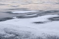 Frozen lake in winter. River ice. Winter landscape Royalty Free Stock Photo
