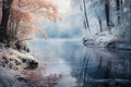 Frozen Lakeside Reflections - Generative AI