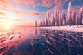 Frozen Lakeside Reflections - Generative AI