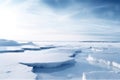 Frozen landscape full of snow. Abstract frozen landscape of Antarctica.