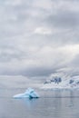 Frozen landscape including with icebergs, Paradise Harbor, Southern Ocean, Antarctica