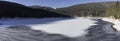 Frozen Lauch Lake in winter - panorama
