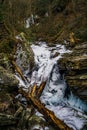 Frozen Little Stony Creek and Debris Royalty Free Stock Photo