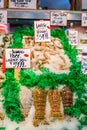 Lobster tails for sale at Pike Place Market in Seattle, Washington Royalty Free Stock Photo