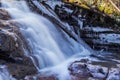 Frozen log in a waterfall Royalty Free Stock Photo