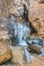 Frozen Lost Creek Canyon Waterfall.Red Rock Canyon National Conservation Area.Nevada.USA Royalty Free Stock Photo
