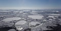 Frozen Mackenzie River Delta, NWT, Canada