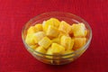 Frozen mango fruit chunk cubes