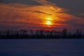 Frozen Midwest Orange Winter sunset