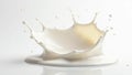 Frozen milk splash, isolated on white backdrop , pattern, beverage Royalty Free Stock Photo